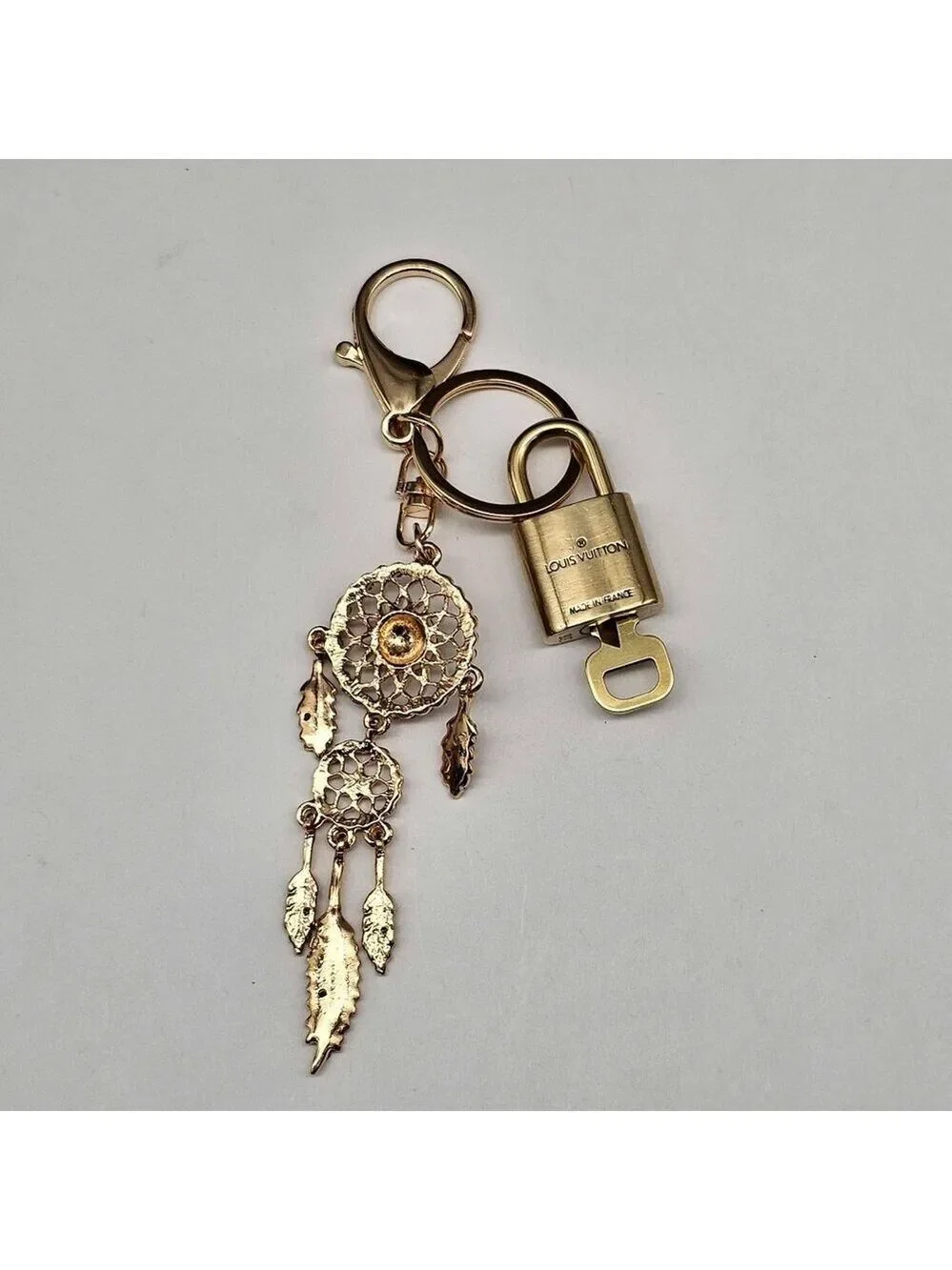Louis Vuitton Gold Lock 🔒 Authentic LV Key + Unbranded Dream Catcher Bag Charm